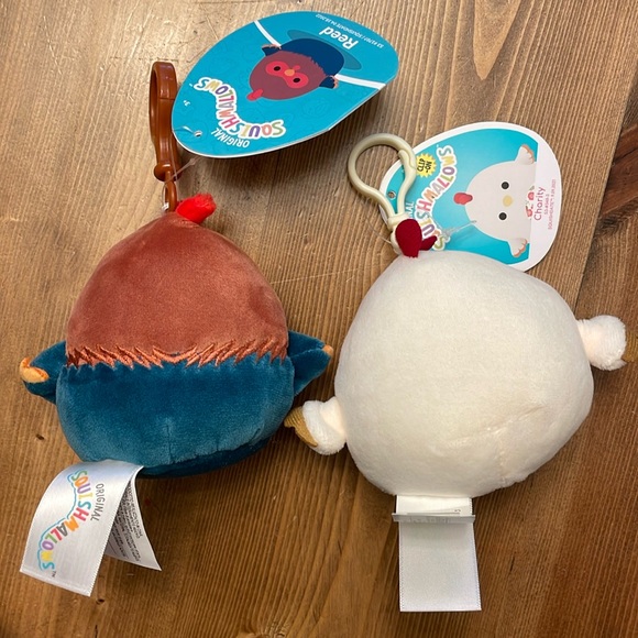 Squishmallows Clip Charity Chicken and Reed Rooster - Picture 2 of 2